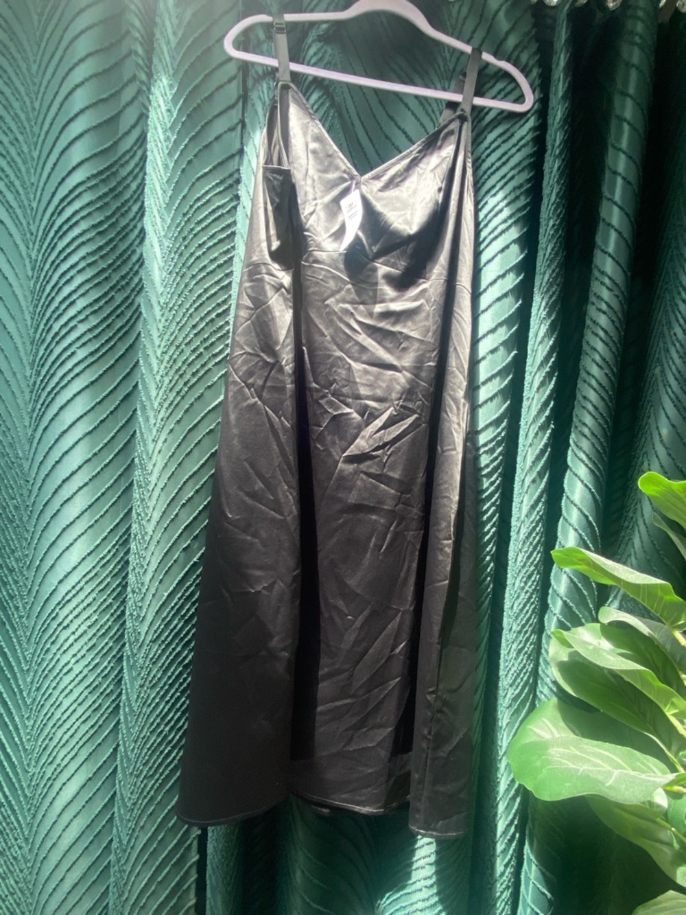 torrid Black Satin V-Neck Slip Dress